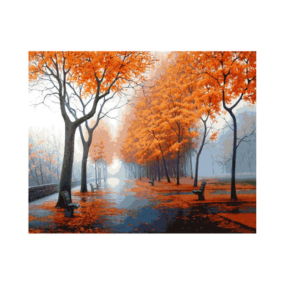 Orange Autumn Path - 40x50 cm paint by numbers kit