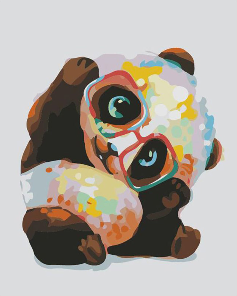 Colorful Panda Cub - 40x50 cm paint by numbers kit