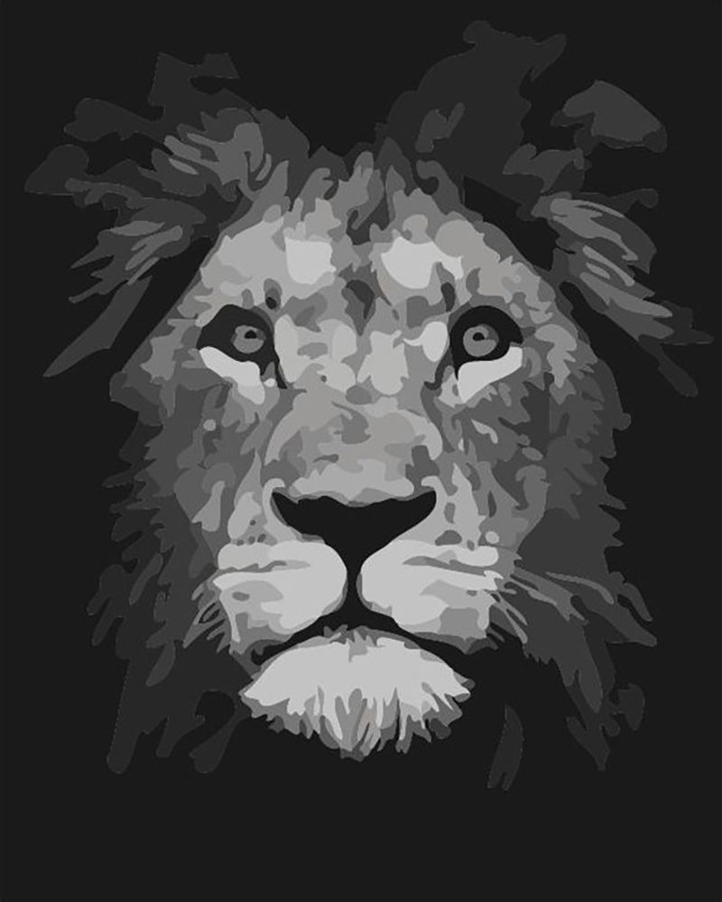 Majestic Black Lion - 40x50 cm paint by numbers kit