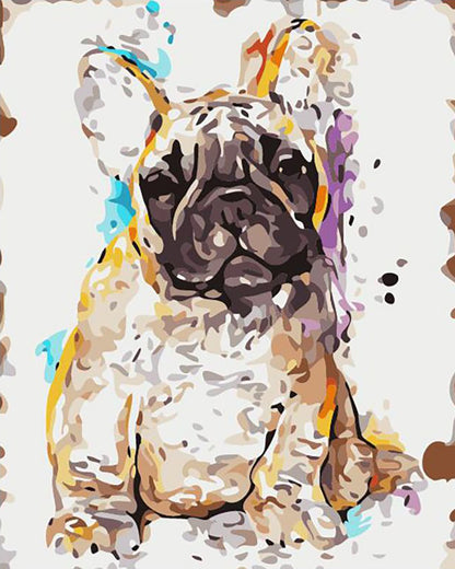 Playful Bulldog Portrait - 40x50 cm paint by numbers kit