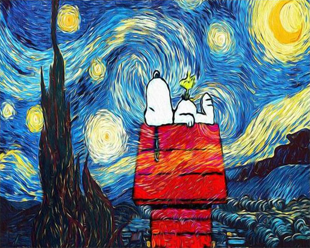 Starry Rooftop Dog