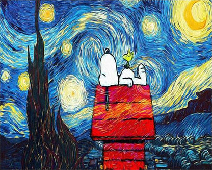 Starry Rooftop Dog