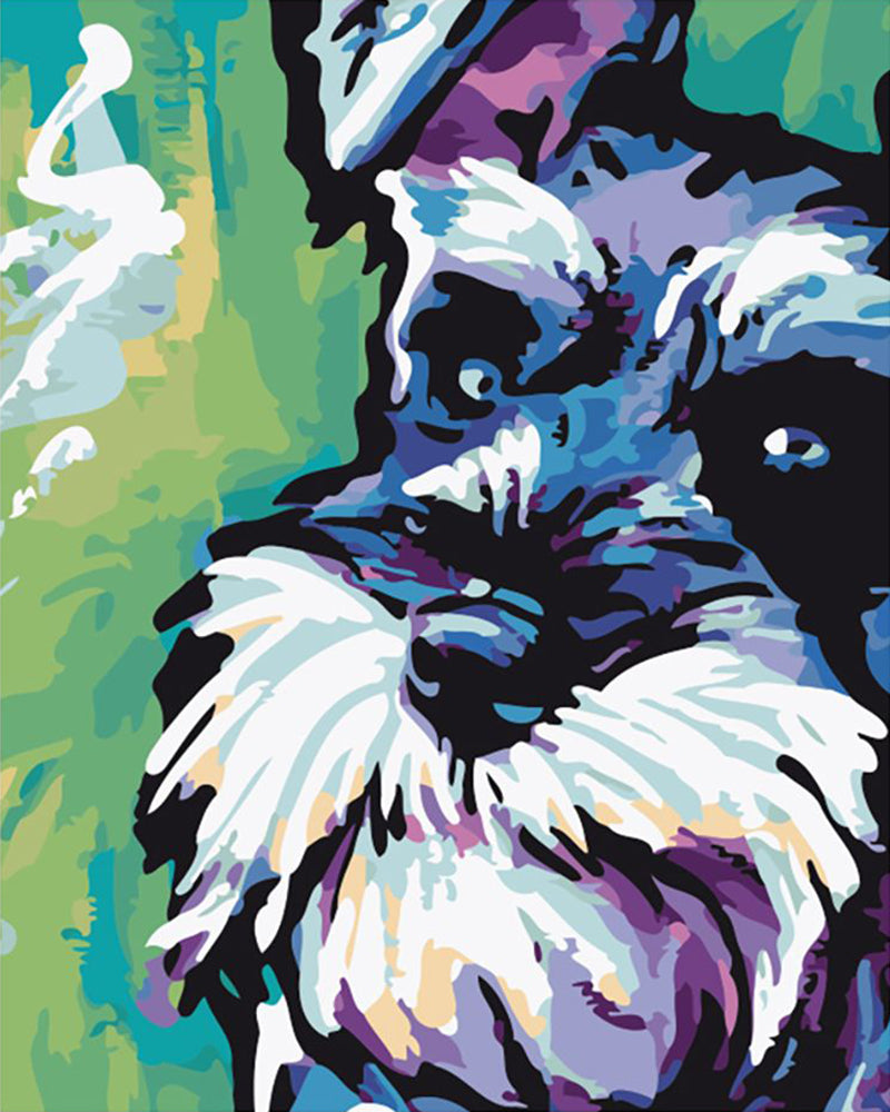 Blue Schnauzer Portrait - 40x50 cm paint by numbers kit