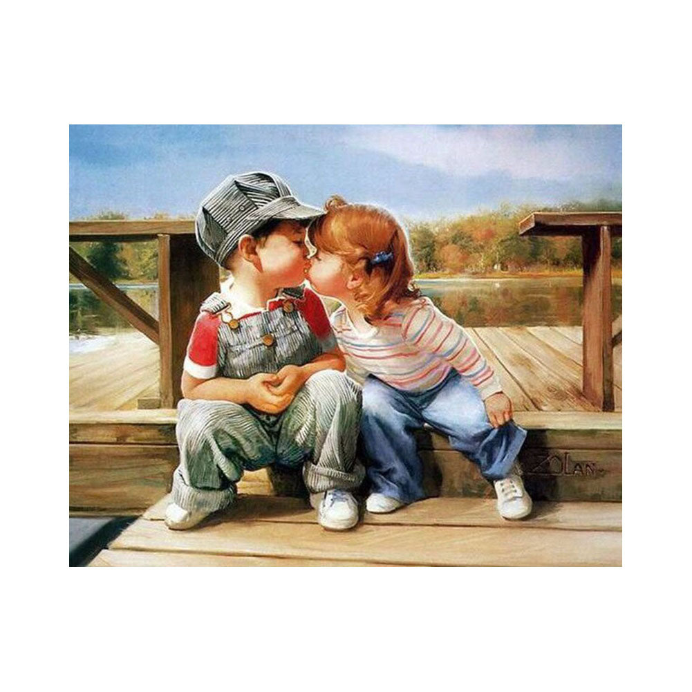Sweet First Kiss - 40x50 cm paint by numbers kit