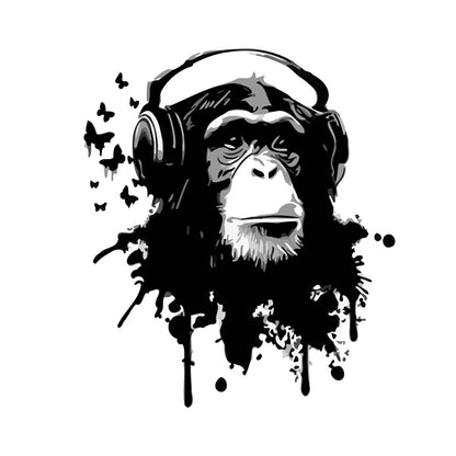 Chimpanzee with Headphones - 40x50 cm paint by numbers kit