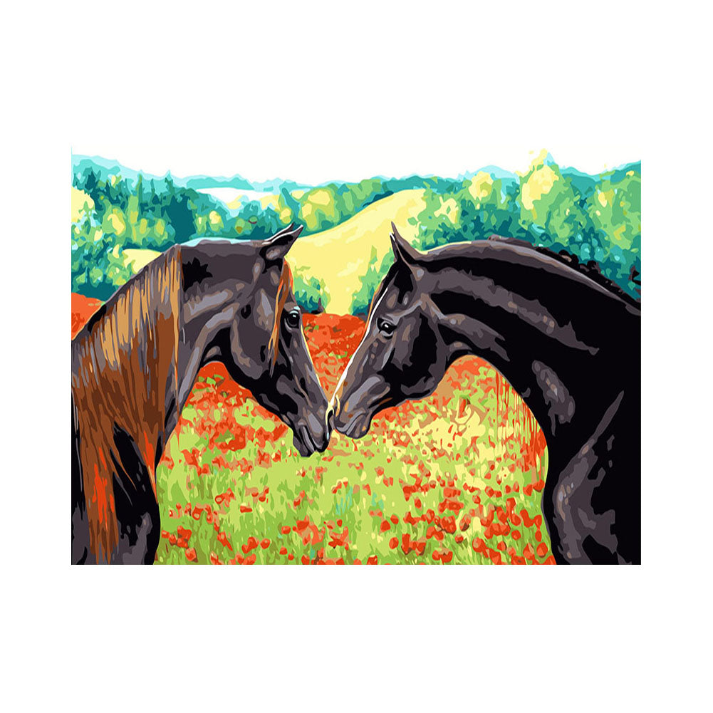 Horses in the Poppy Field - 40x50 cm paint by numbers kit