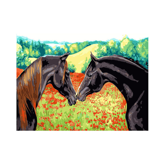 Horses in the Poppy Field - 40x50 cm paint by numbers kit