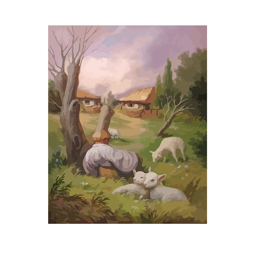 Shepherd Resting with Lambs - 40x50 cm paint by numbers kit