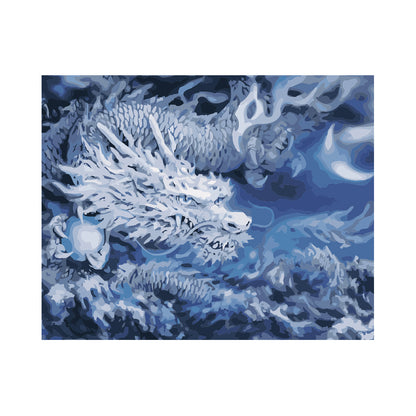 Mystic Blue Ice Dragon - 40x50 cm paint by numbers kit