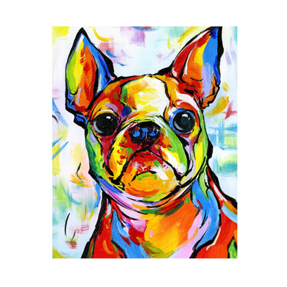 Colorful French Bulldog Portrait - 40x50 cm paint by numbers kit