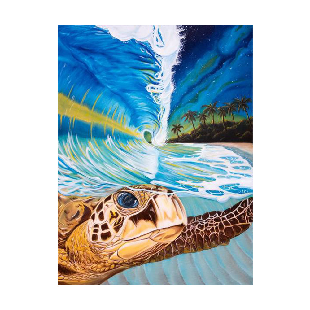 Sea Turtle and Ocean Wave - 40x50 cm paint by numbers kit