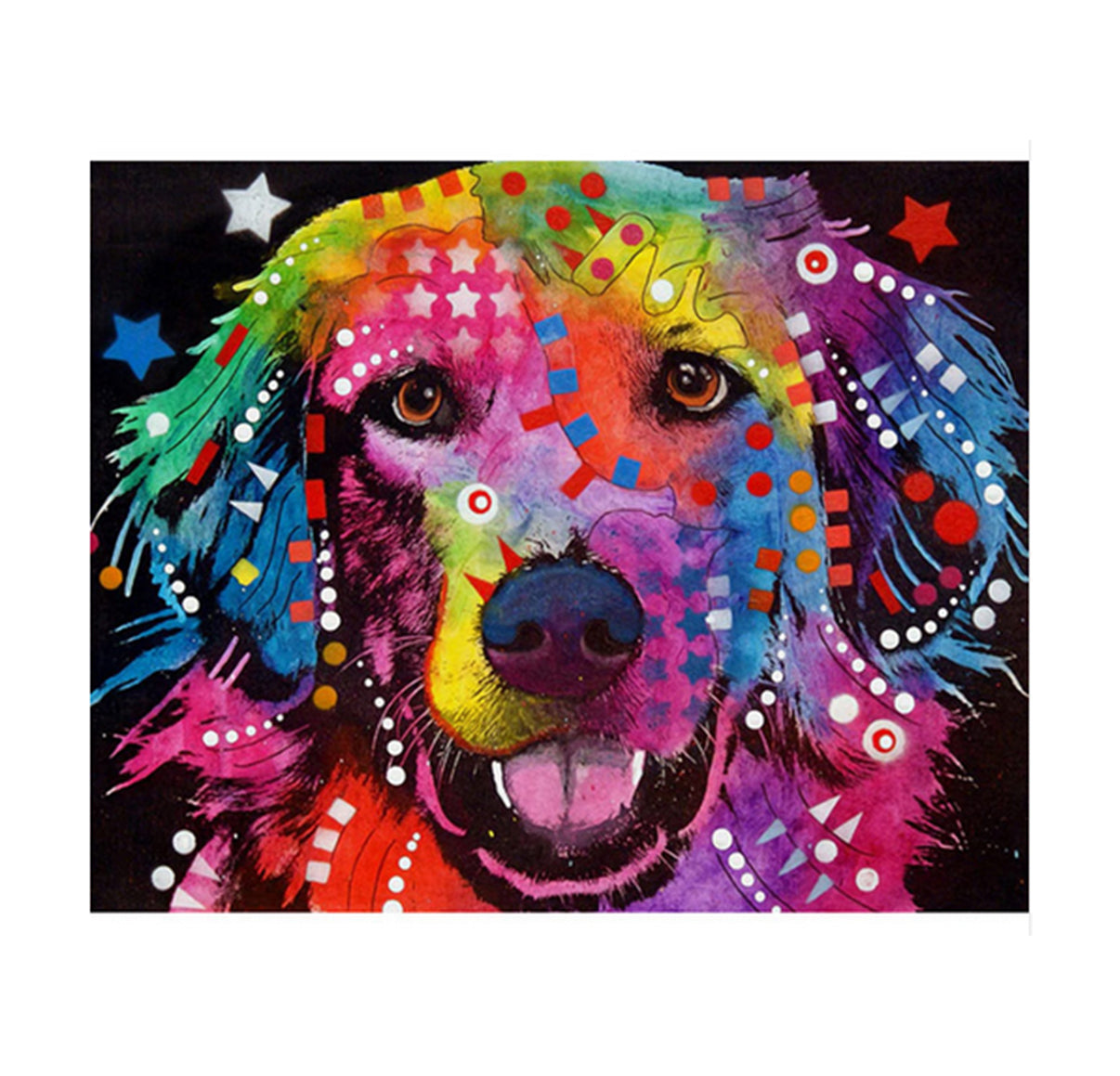 Colorful Patchwork Dog - 40x50 cm paint by numbers kit