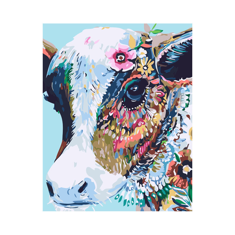 Colorful Floral Cow - 40x50 cm paint by numbers kit
