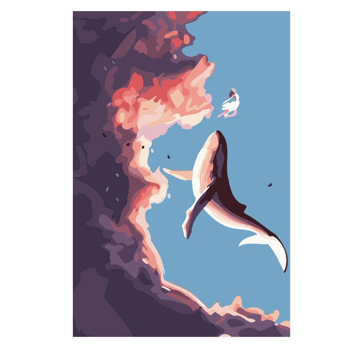 Whale Beneath the Cliffs - 40x50 cm paint by numbers kit