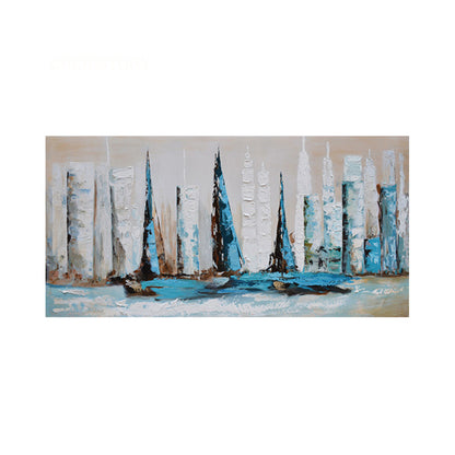 Sailboats by the Modern Skyline - 40x50 cm paint by numbers kit