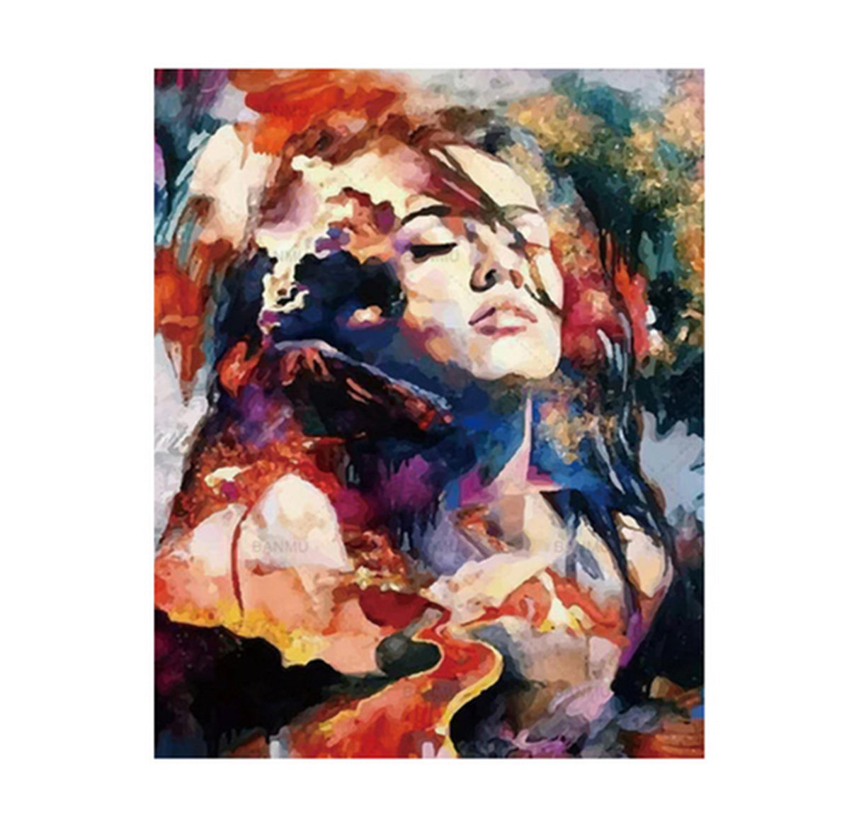 Dreaming Woman in Watercolor - 40x50 cm paint by numbers kit
