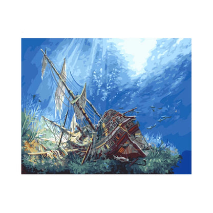 Sunken Ship Underwater - 40x50 cm paint by numbers kit