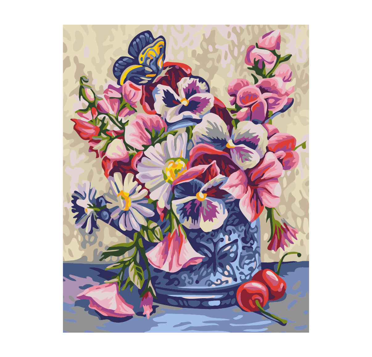 Pansies and Butterfly Bouquet - 40x50 cm paint by numbers kit