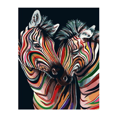 Colorful Zebra Pair - 40x50 cm paint by numbers kit