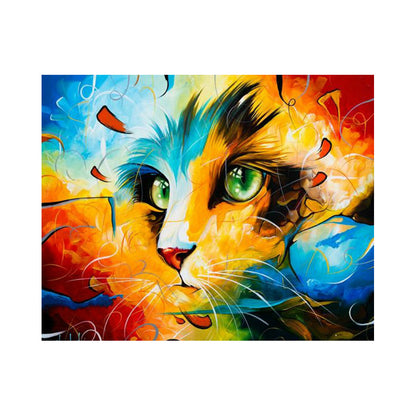 Rainbow Green Eyed Cat - 40x50 cm paint by numbers kit