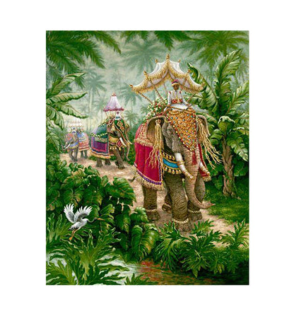 Royal Elephant Procession - 40x50 cm paint by numbers kit