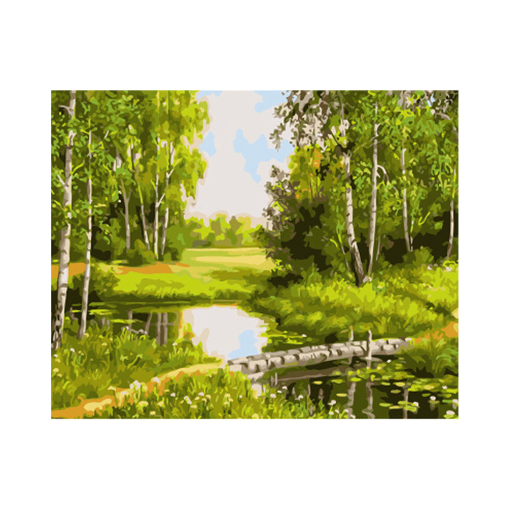 Green Birch Pond - 40x50 cm paint by numbers kit