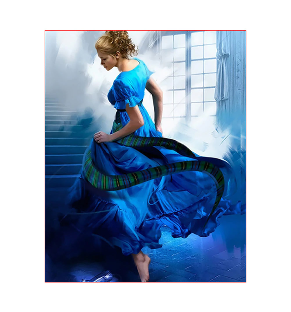 Flowing Blue Gown