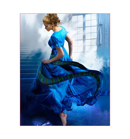 Flowing Blue Gown