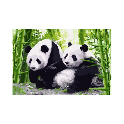 Panda Bamboo Pair - 40x50 cm paint by numbers kit