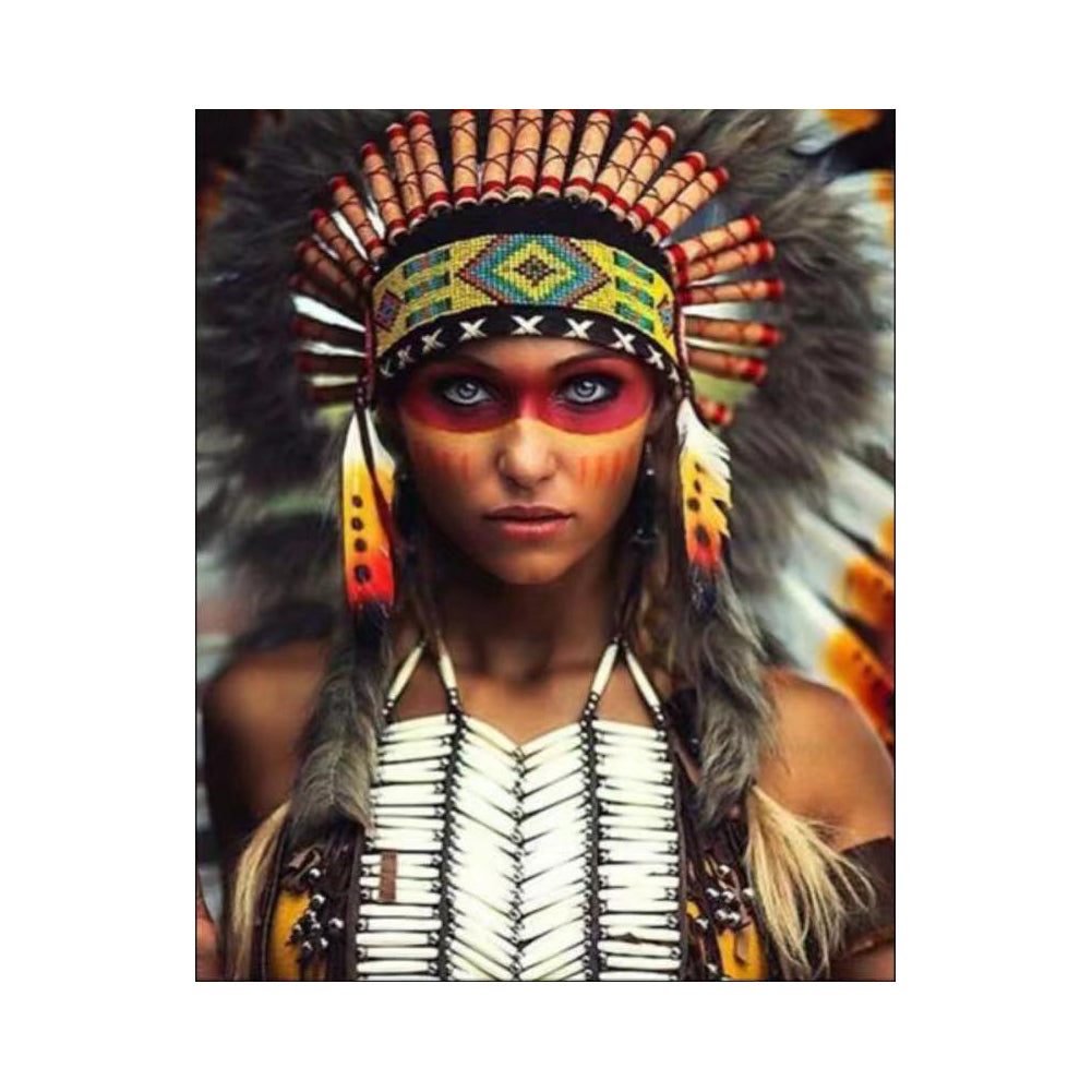 Ceremonial Feather Portrait - 40x50 cm paint by numbers kit