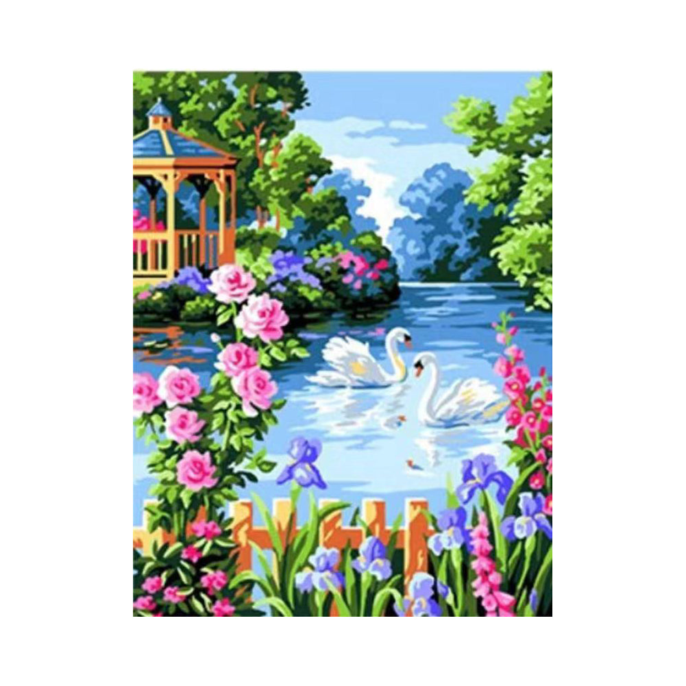 Swan Garden Retreat - 40x50 cm paint by numbers kit