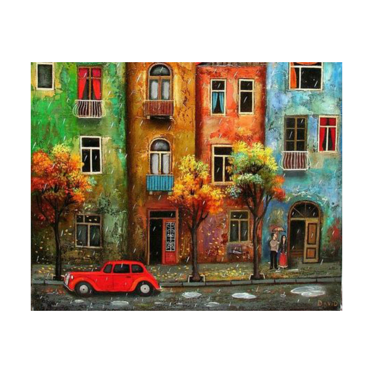 Colorful Rainy Street - 40x50 cm paint by numbers kit