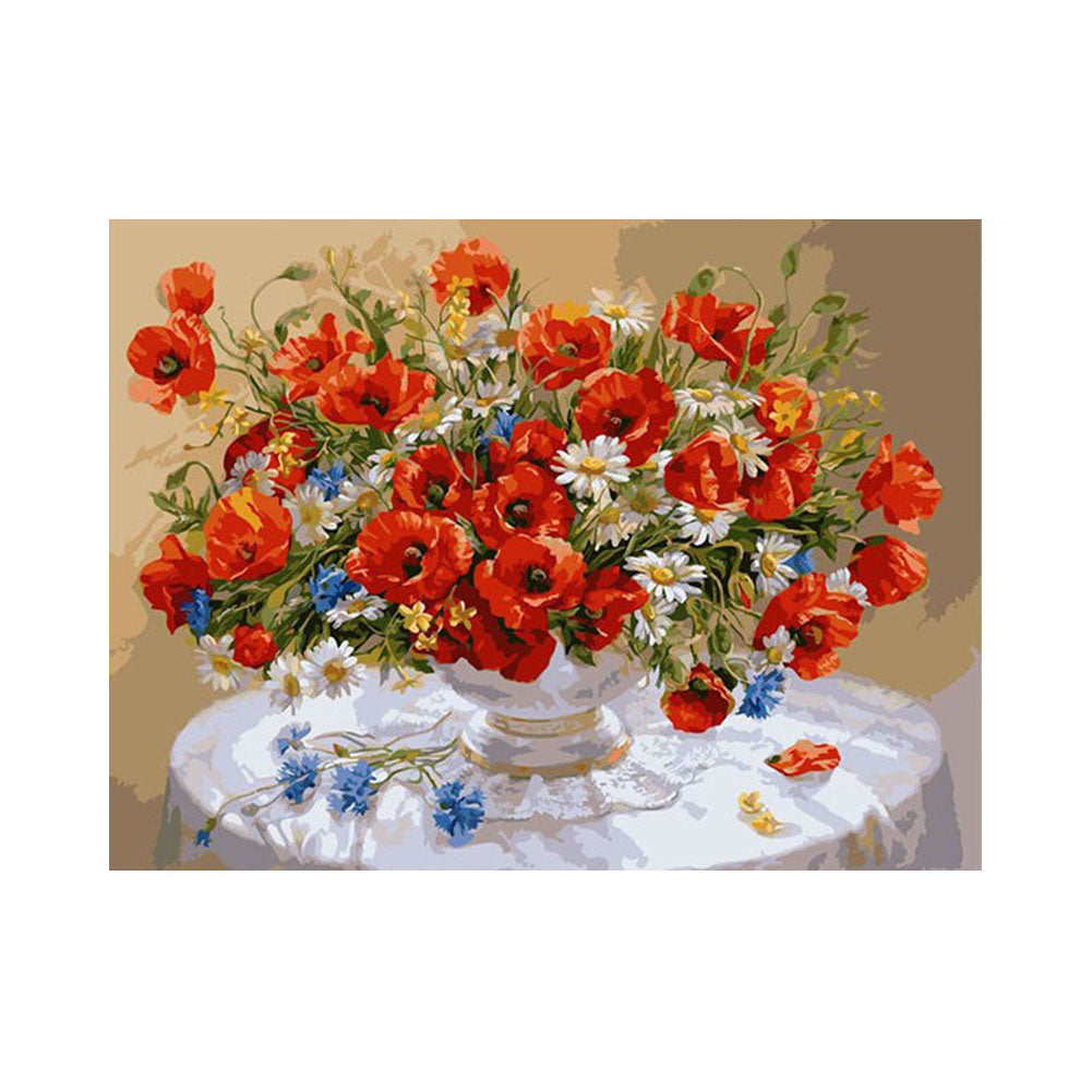 Poppy and Daisy Bouquet - 40x50 cm paint by numbers kit