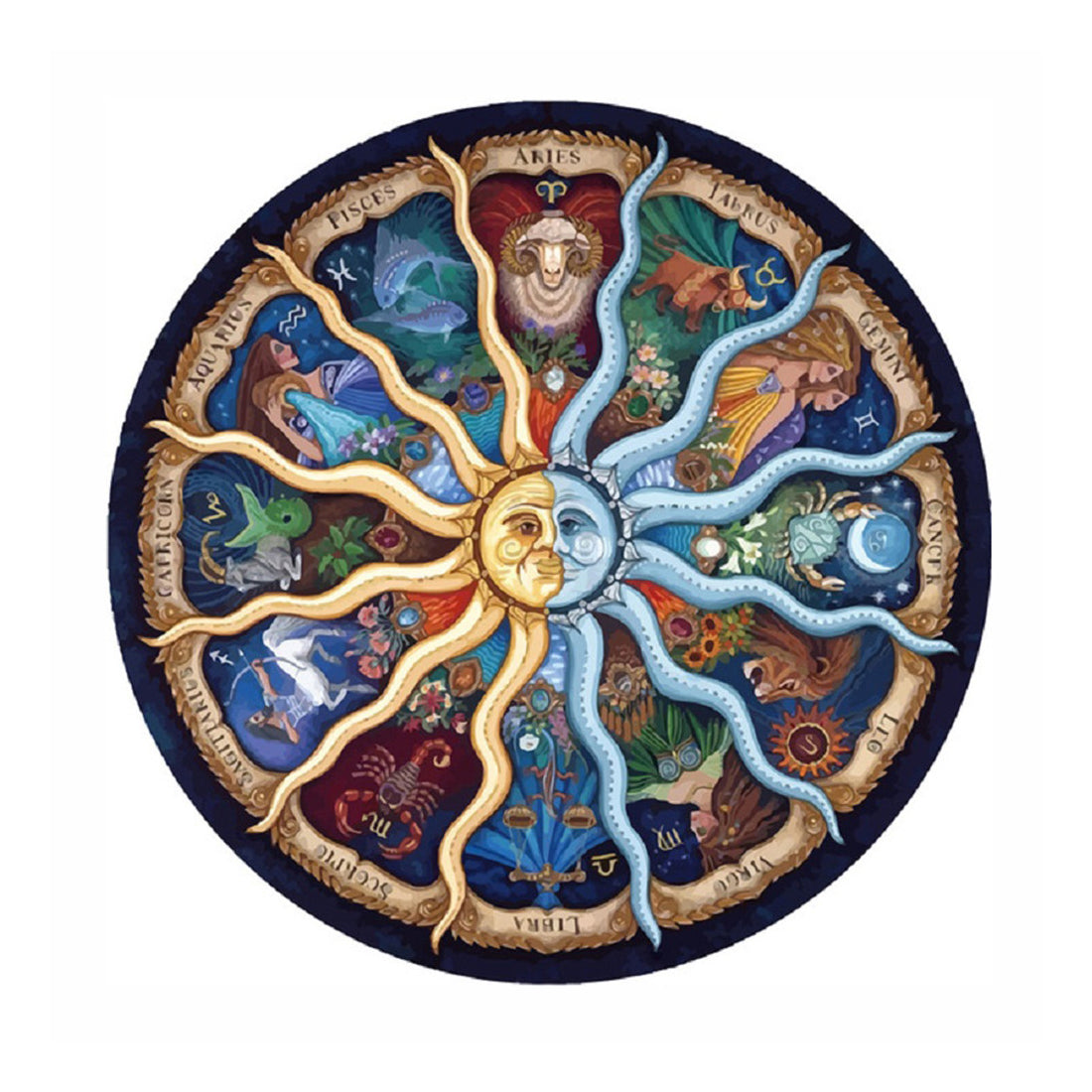 Sun and Moon Zodiac Wheel - 40x50 cm paint by numbers kit