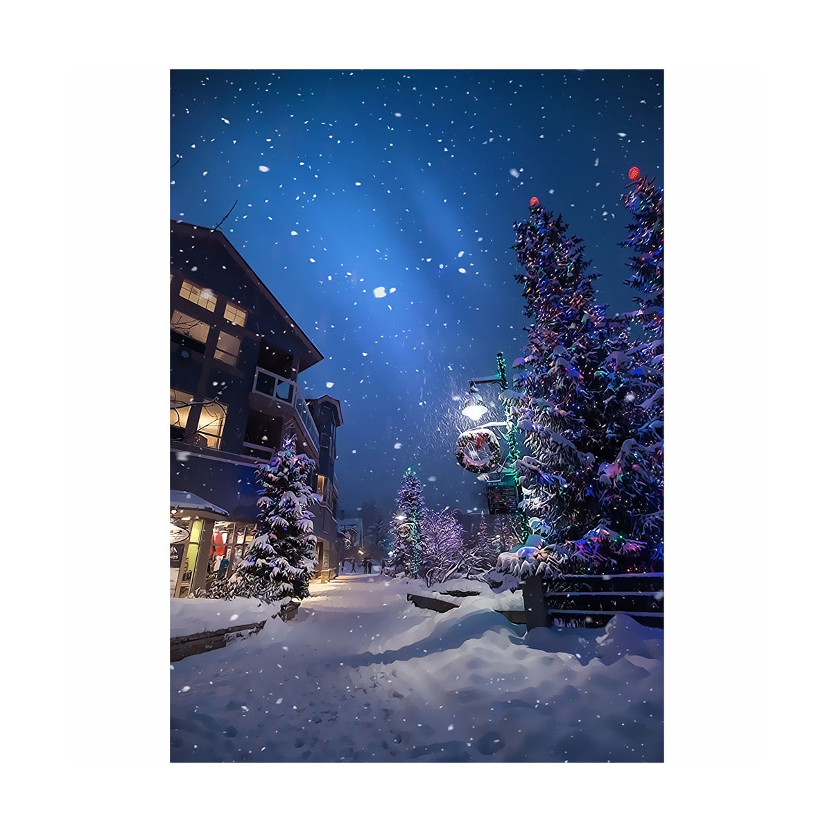 Snowy Christmas Village Night - 40x50 cm paint by numbers kit