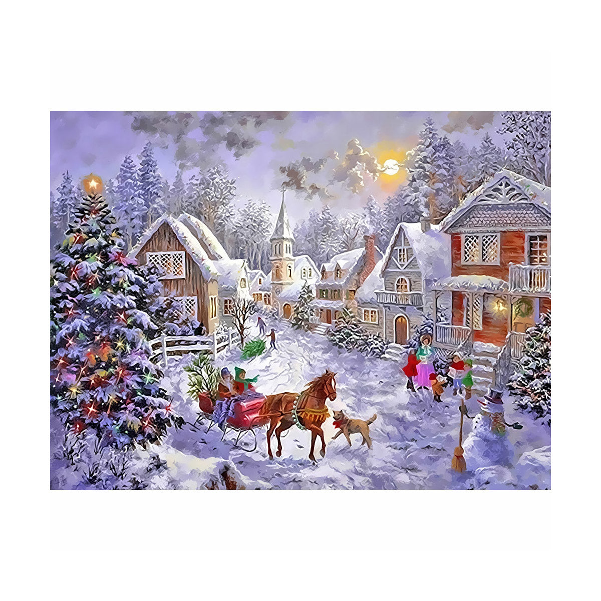 Christmas Sleigh Village - 40x50 cm paint by numbers kit