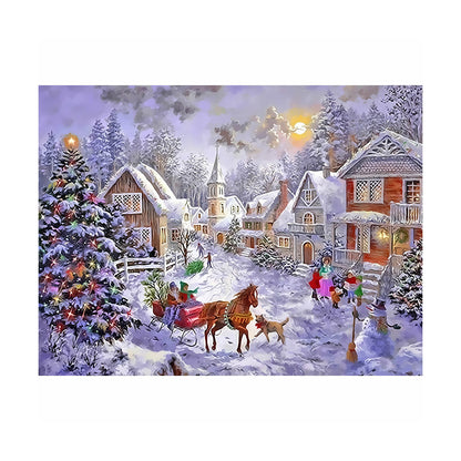 Christmas Sleigh Village - 40x50 cm paint by numbers kit