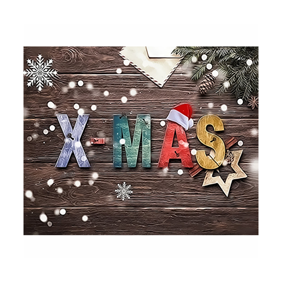 Christmas Wooden Letters - 40x50 cm paint by numbers kit