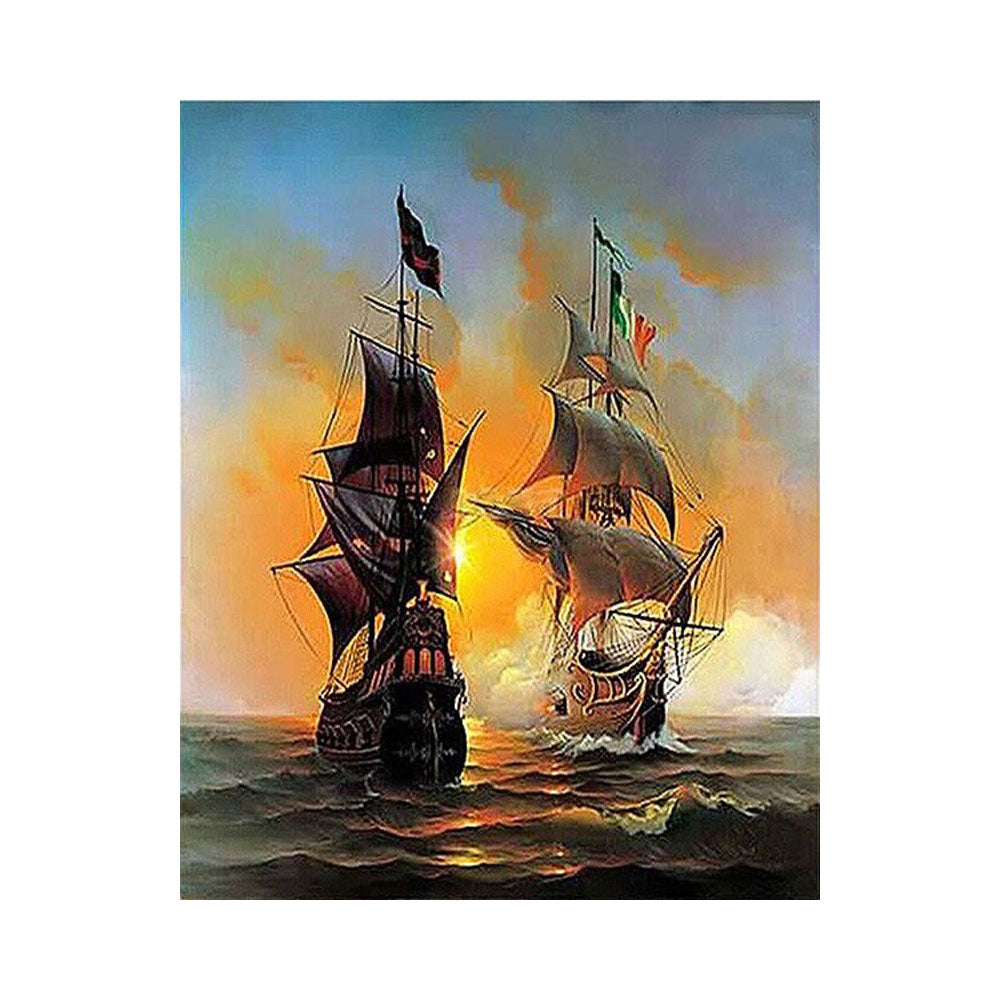 Tall Ships at Sunset - 40x50 cm paint by numbers kit