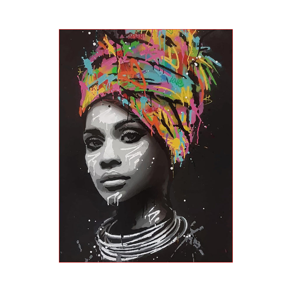 Colorful Headwrap Portrait - 40x50 cm paint by numbers kit