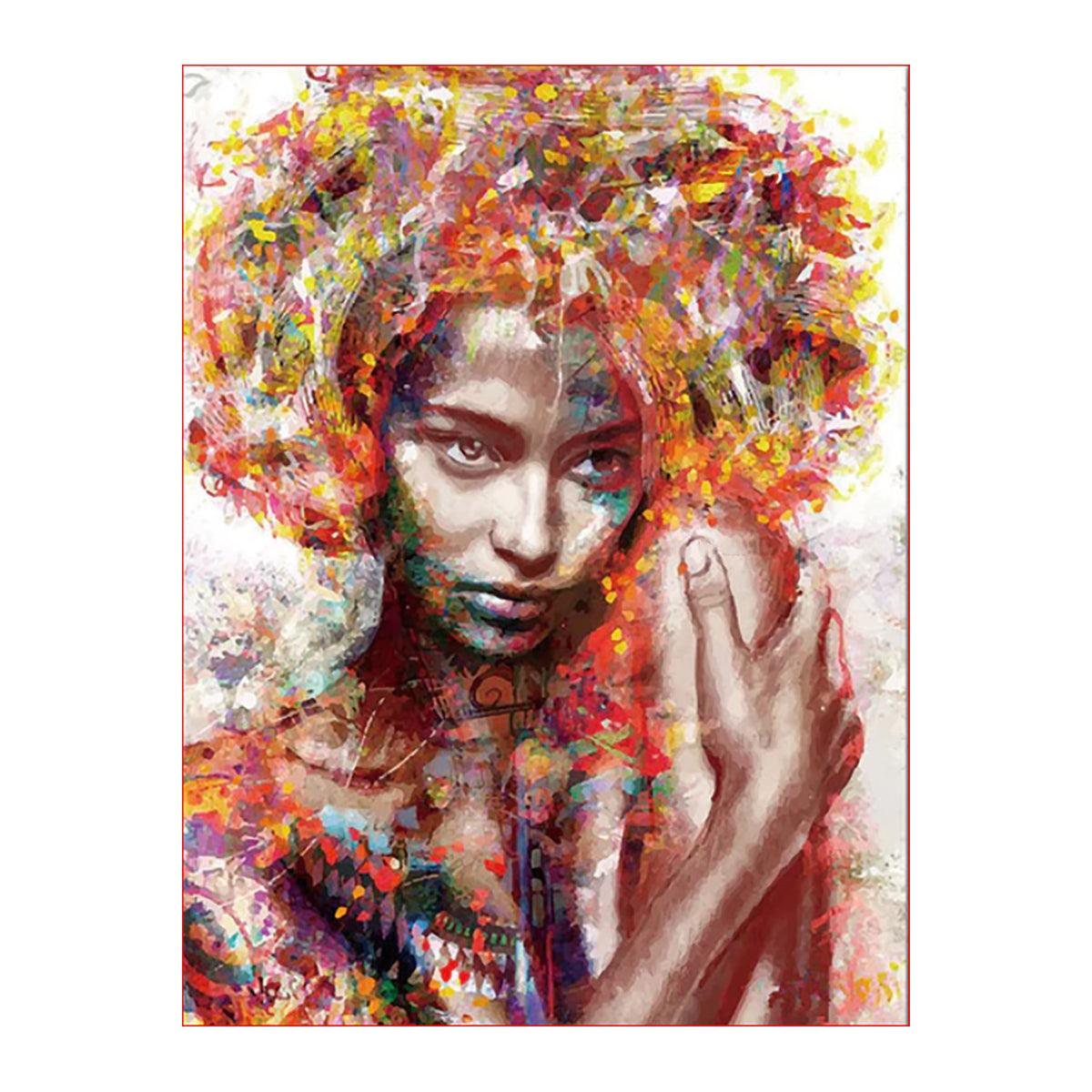 Vibrant Abstract Woman - 40x50 cm paint by numbers kit