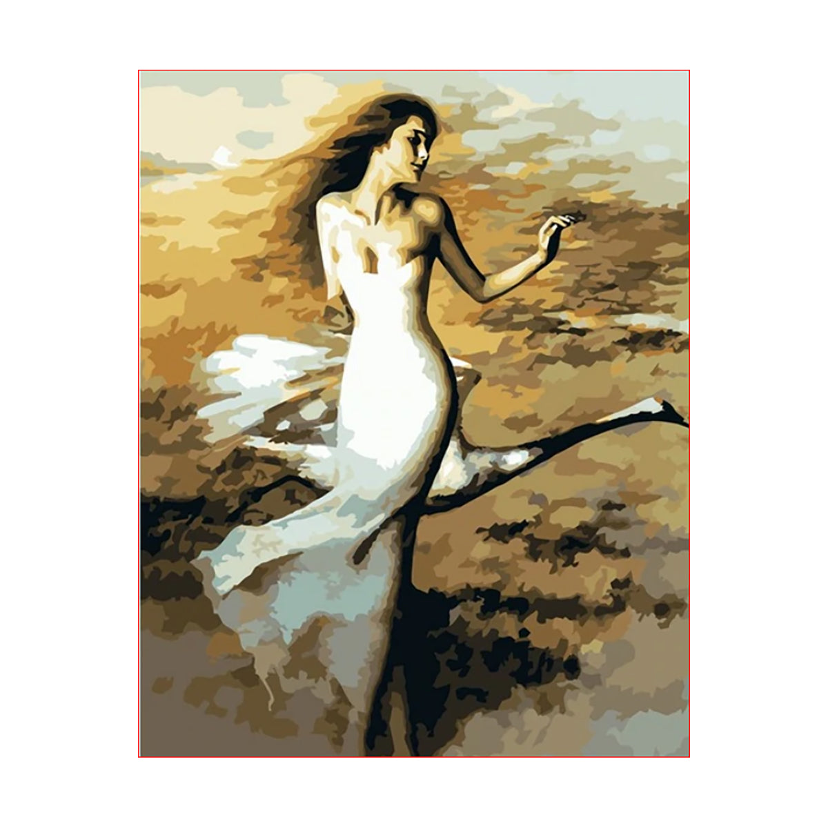 Woman in White by the Sea - 40x50 cm paint by numbers kit