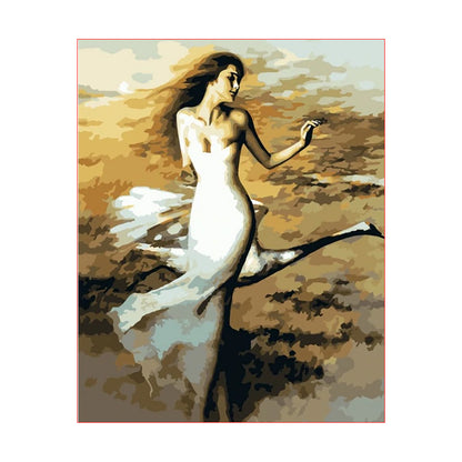 Woman in White by the Sea - 40x50 cm paint by numbers kit