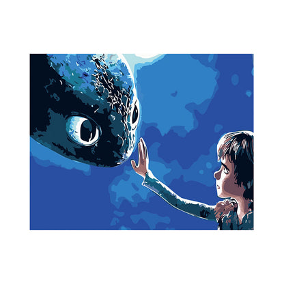 Boy and Midnight Dragon - 40x50 cm paint by numbers kit