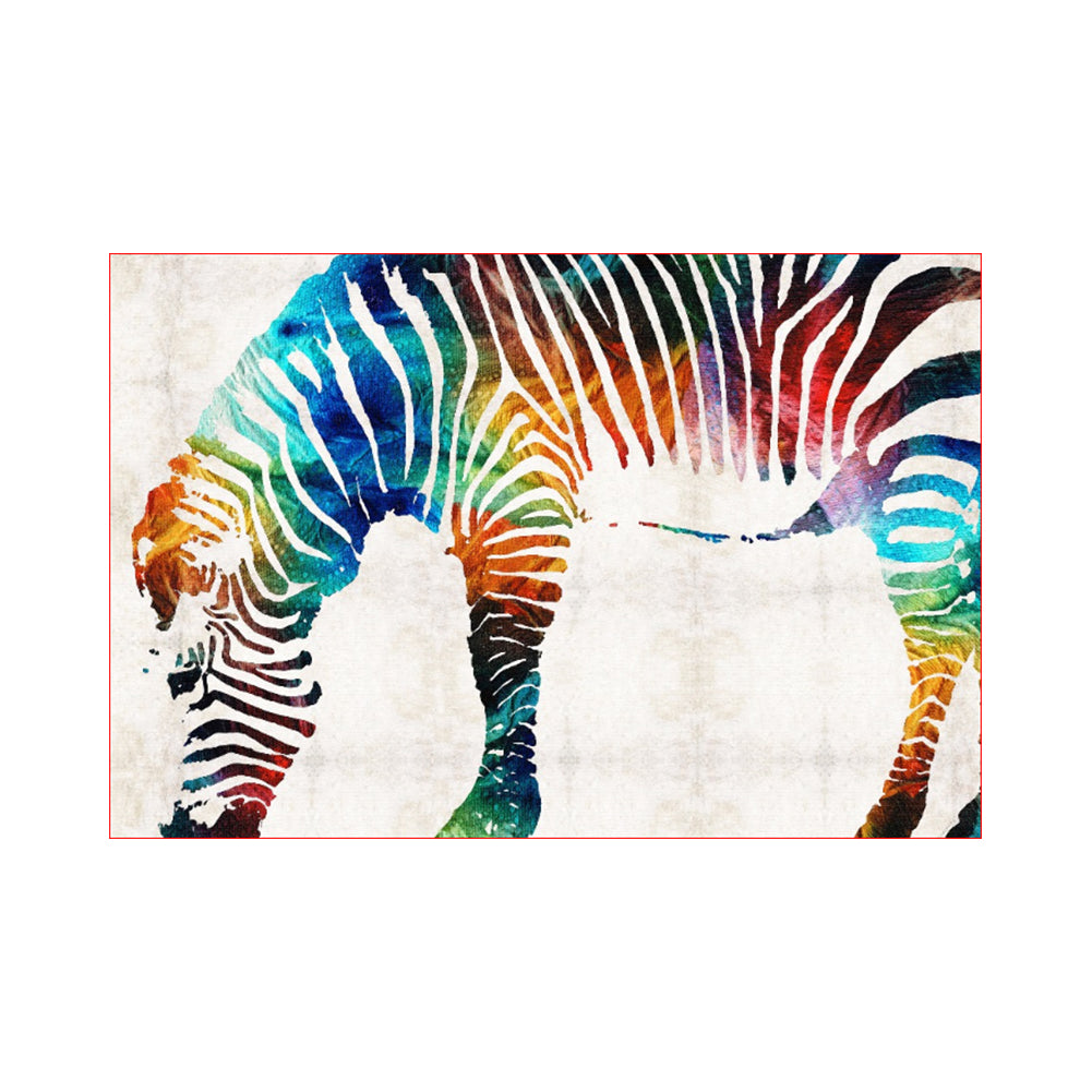 Rainbow Striped Zebra - 40x50 cm paint by numbers kit