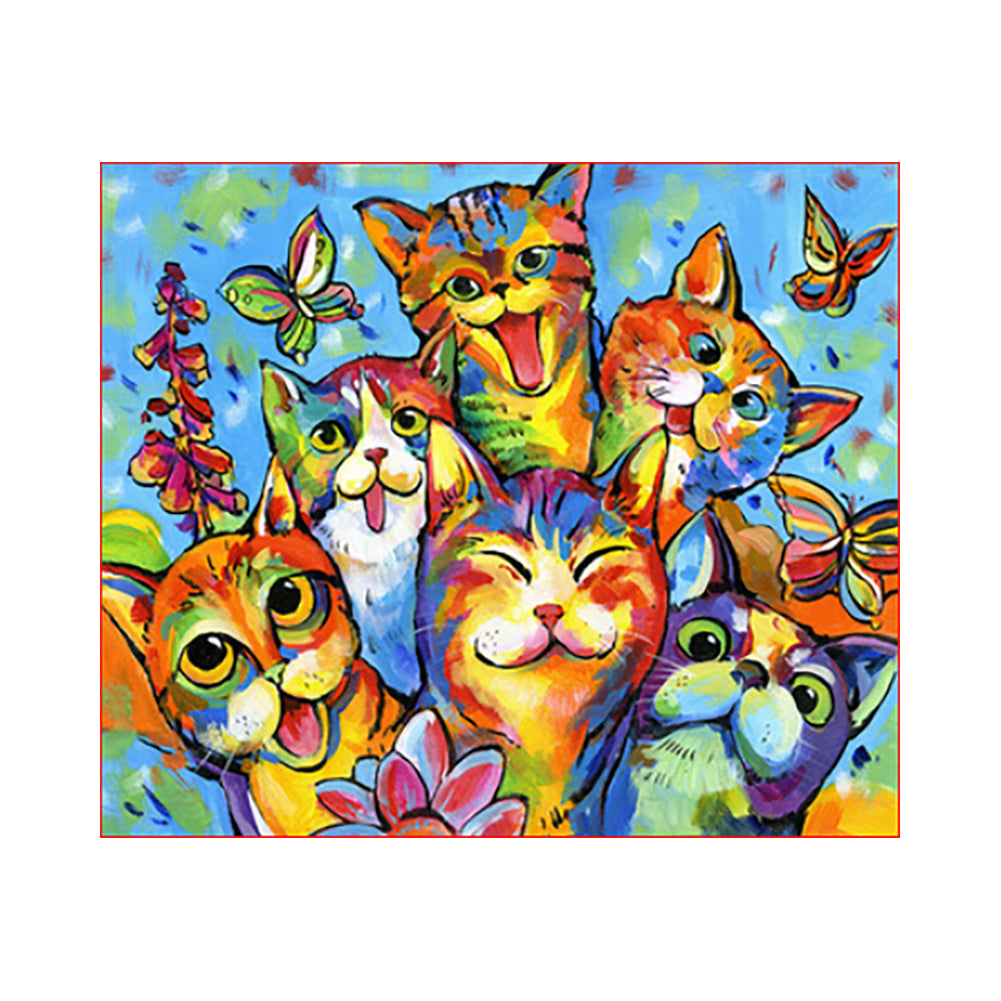 Playful Colorful Cats - 40x50 cm paint by numbers kit