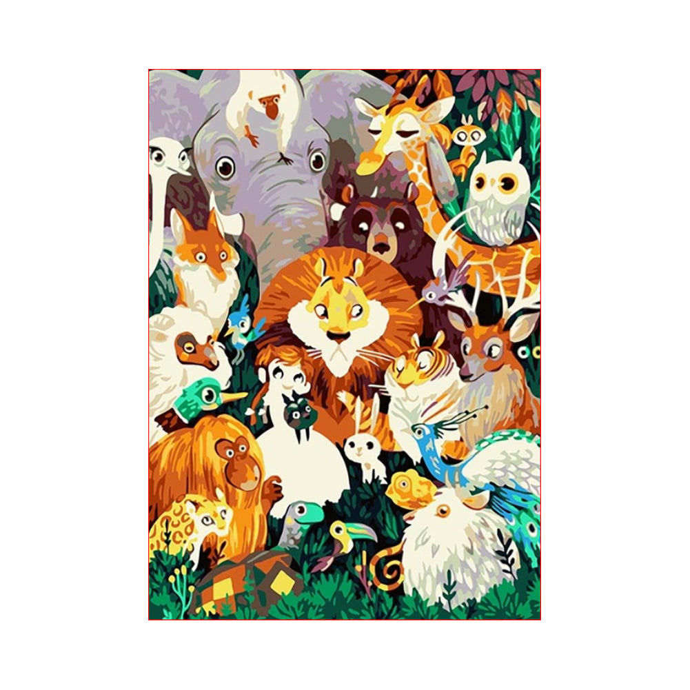 Whimsical Animal Gathering - 40x50 cm paint by numbers kit
