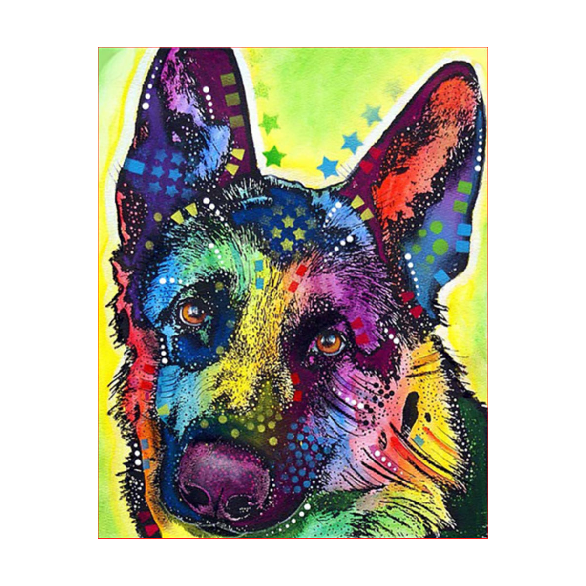Colorful Shepherd Dog - 40x50 cm paint by numbers kit