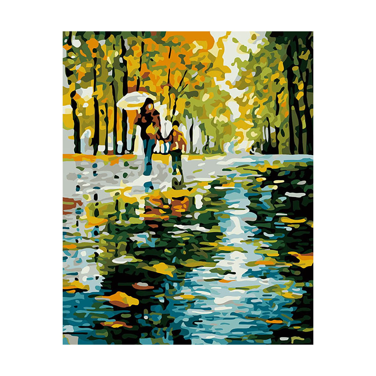 Rainy Autumn Walk - 40x50 cm paint by numbers kit