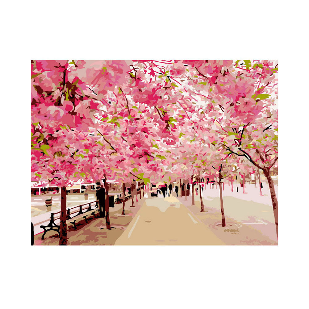 Romantic Cherry Blossom Promenade - 40x50 cm paint by numbers kit